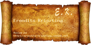 Erendits Krisztina névjegykártya